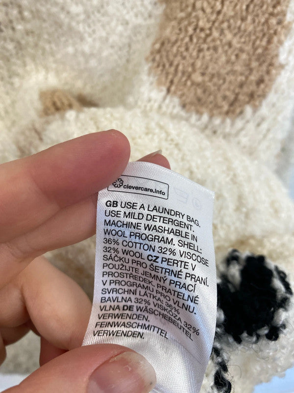 & Other Stories Fabulous Cream Polkadot Crop Jumper Size S CJ001