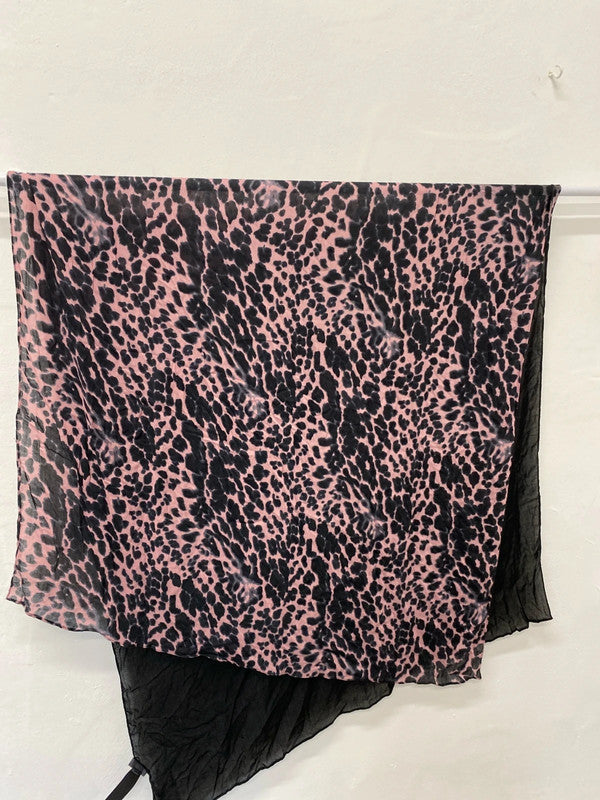 Fabulous Mint Velvet pink Black Animal leopard print scarf stunning! SS004