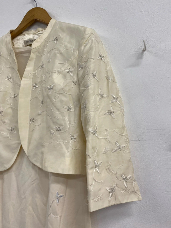 Fabulous Jacques Vert pure silk occasion dress & jacket Uk12 JS004