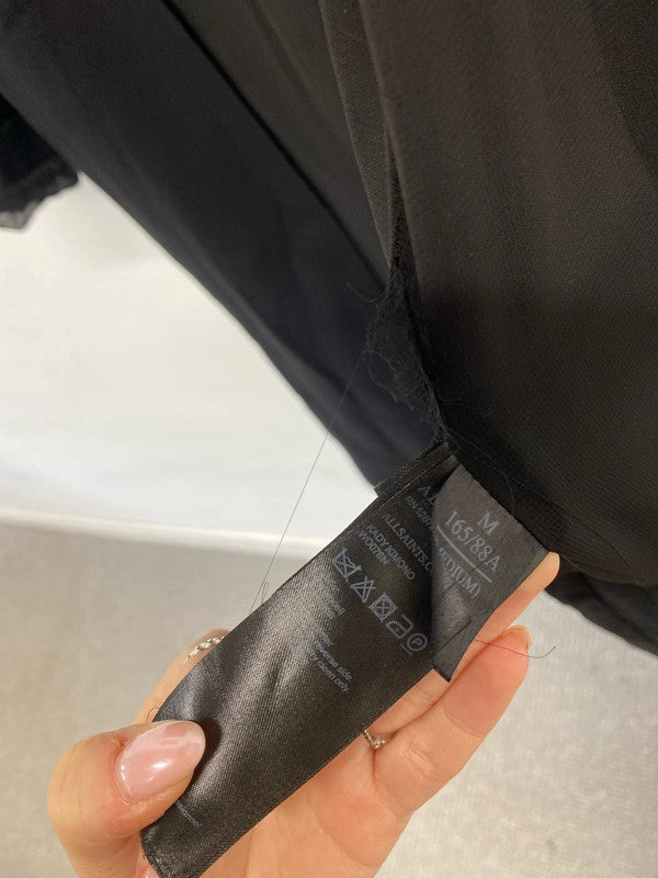 Stunning AllSaints kady kimono in black with tie belt UK m SSOO2