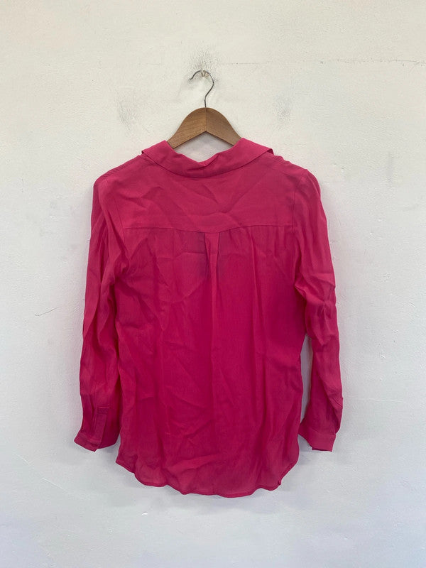 Sosandar Fabulous Hot Pink Button Up Shirt UK 12 AO001