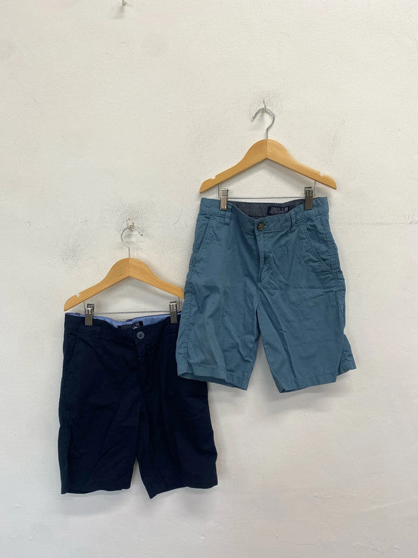 Lovely boys duo of blue chino shorts UK age 9-10yr EL001