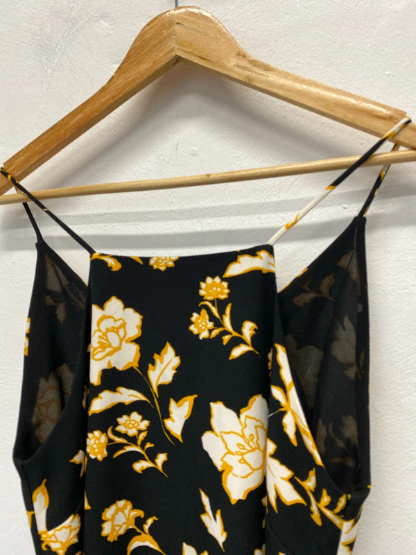 Fabulous River Island floral dress belted oriental vibes Uk10 LL003