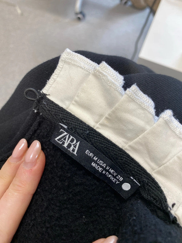 Lovely zara black frill neck jumper UK M JB001