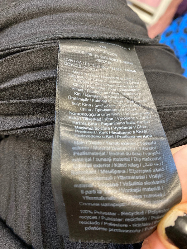 Fabulous YAS pleated black midi skirt classic design elastic waist UkL JR001