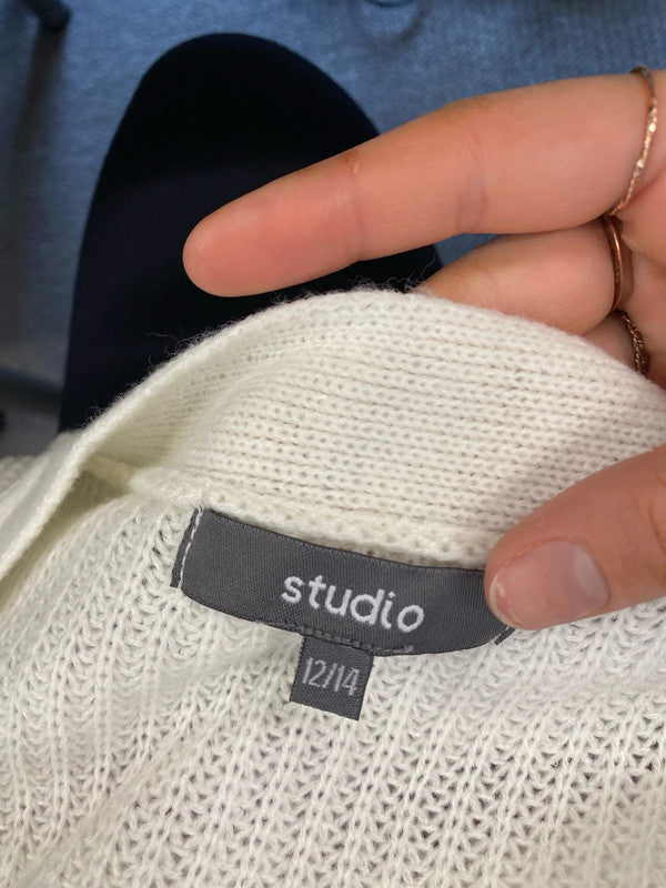 Stunning Studio striped purple cardigan Uk 12/14 NC001