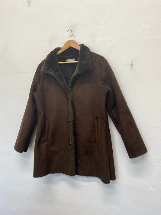 Fabulous Vintage Wallis faux Fur chocolate shearling coat Y2K UkM MW001