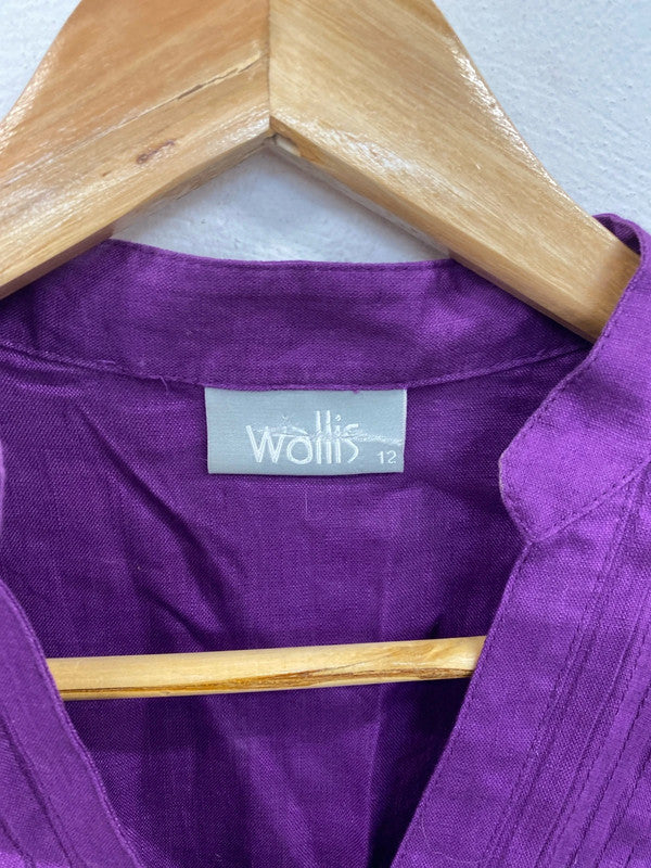 Wallis Fabulous Purple Statement Buttons Tunic UK 12 MM005