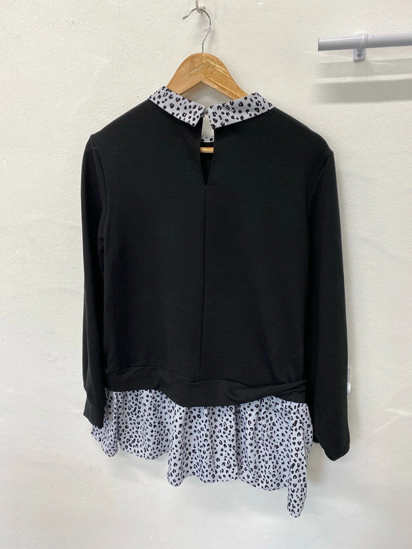 Fabulous Jeff & Co animal print blouse jumper Uk10 LL003