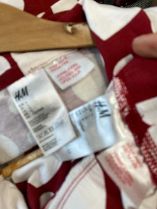 Fabulous pure cotton Cherry Red & White Heart pyjamas Uk14/16 KM003