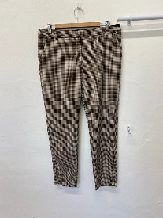 Fabulous Brown checked tailored trousers H&M Uk14 KM003