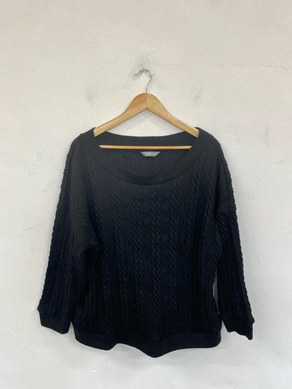 Nutmeg Stylish Black Knit Jumper UK 20-22 RG021