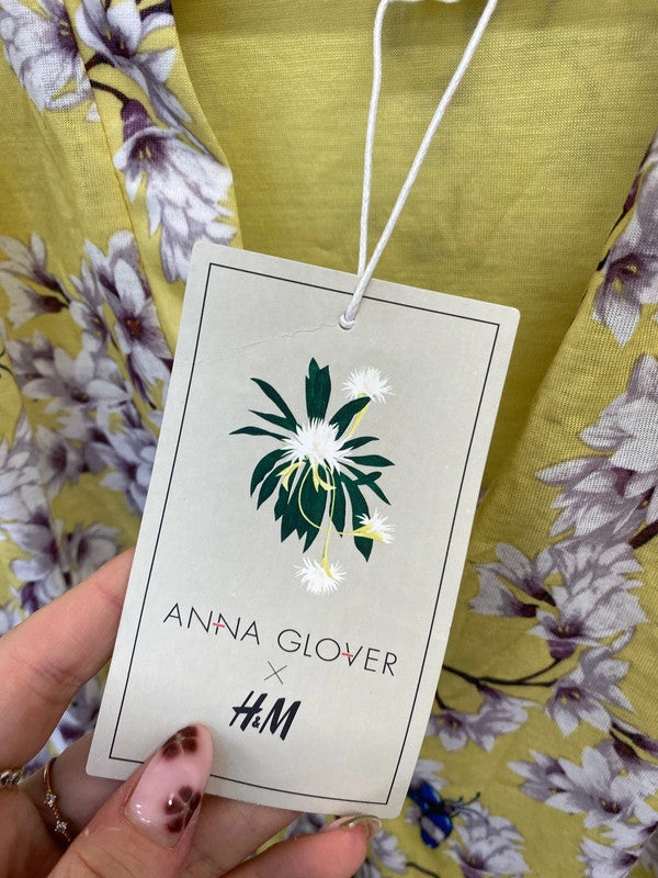 Lovely H&M x anna glover like botanical blouse nwt UK M IM001