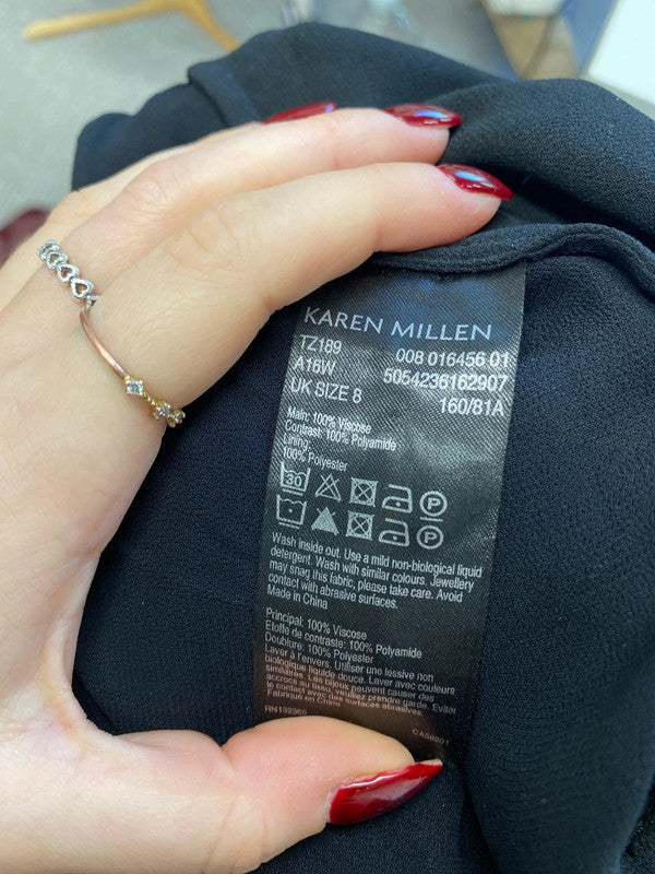 Gorgeous black lace neck blouse Karen Millen UK 8 AE001