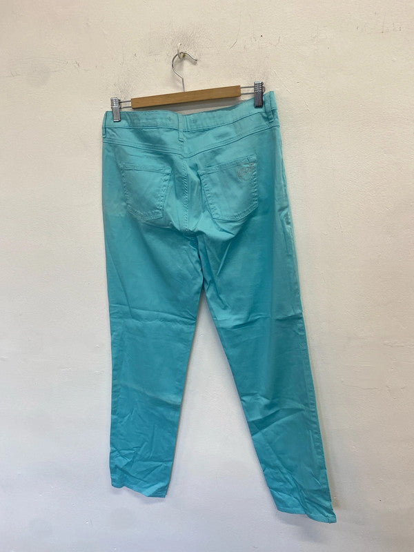 Stunning Oliver Phillips turquoise cropped jeans UK 16 LW005