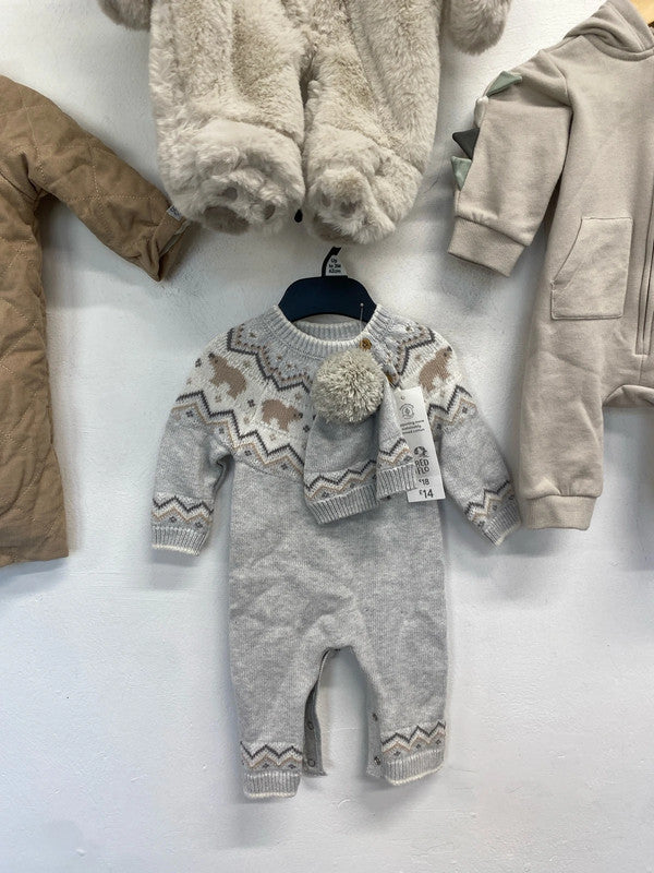 Lovely bundle of newborn to 3m all in one beige outfits EW005 #1