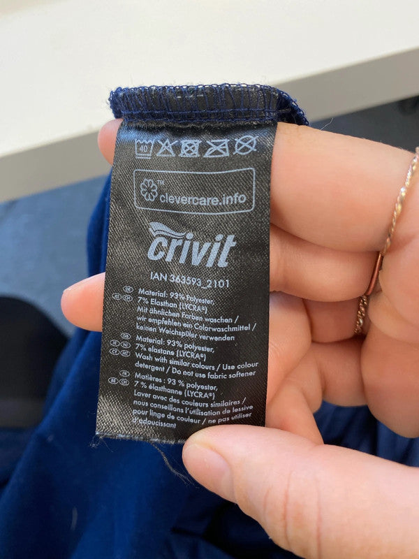 Fabulous crivit dark blue quarter zip top uk 12 KD001