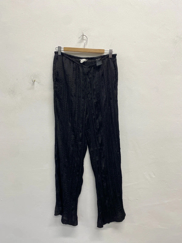 Lovely H&M pleated black Harlem pants UK M KS002