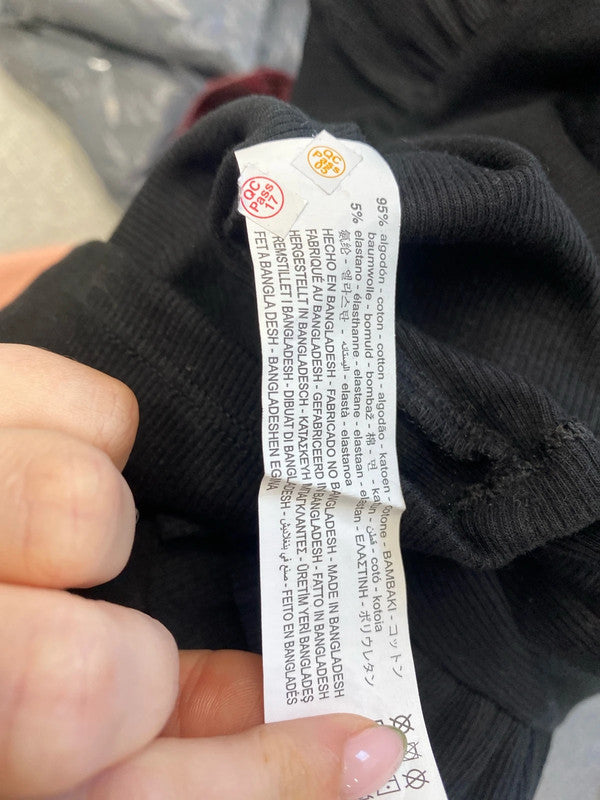 Lovely Zara frill sleeve black top UK S JM008