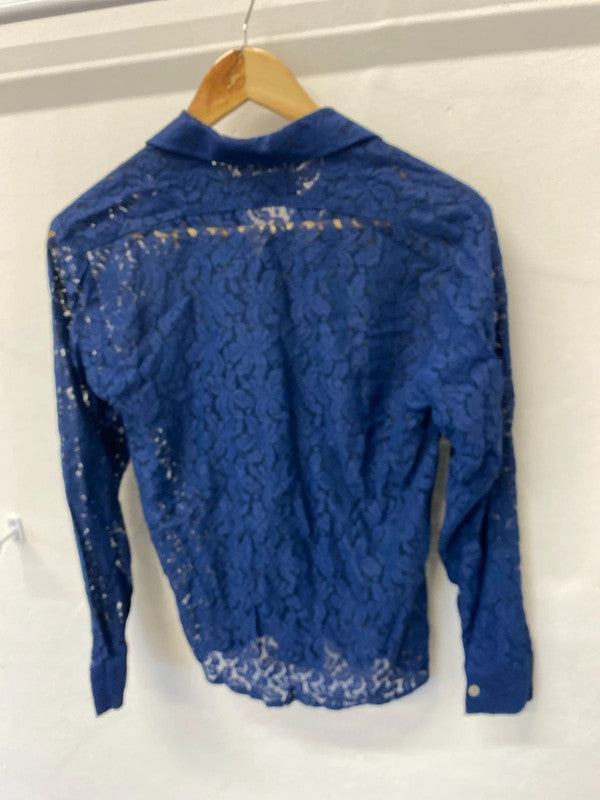 Vintage Nylon de Luxe lace blouse 1970’s vibes Uk12 EC003