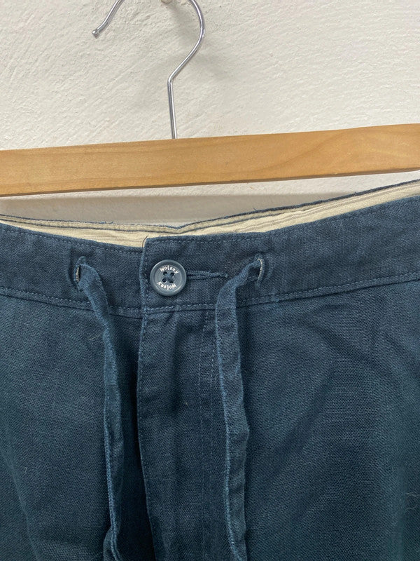 Classic summer linen shorts Wolsey navy loose fit 38 LD003