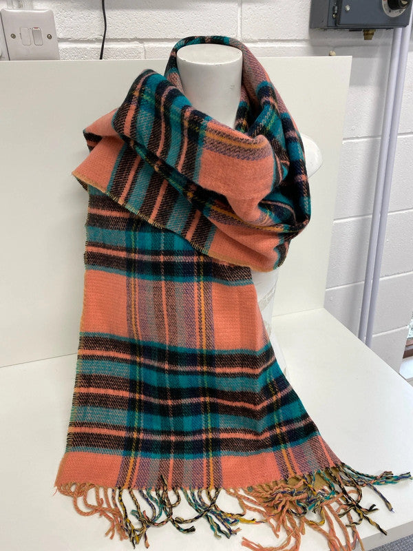 Fabulous bright check scarf two tone & caramel large scarf River Island KM004