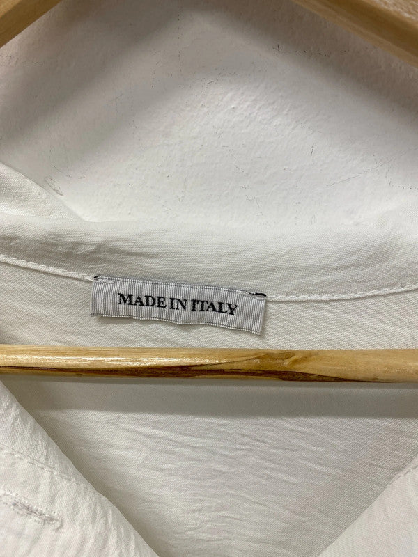 Made In Italy Fabulous White Sequin Eye Motif Oversize Blouse Size L VW001