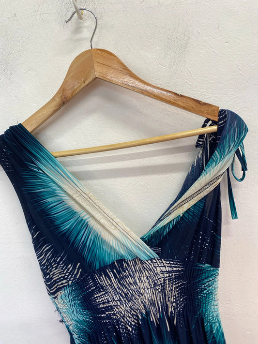 Lovely airisa blue firework midi dress UK m/l WS001