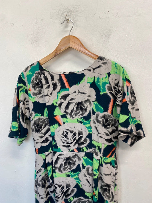 Lovely asos rose green midi grey dress UK 14 MD002