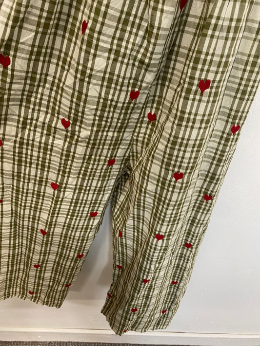 Fabulous Pink Chicken girls jumpsuit 8 years Green gingham DM002