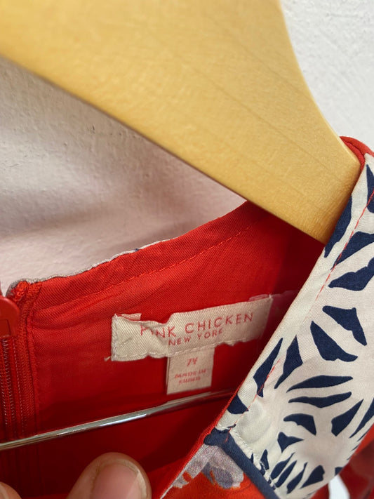 Fabulous Pink Chicken girls Dress 7 years Red DM002