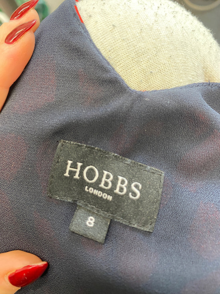 Fabulous HOBBS Dress UK 8 Red and Navy Blue wedding guest WLH01