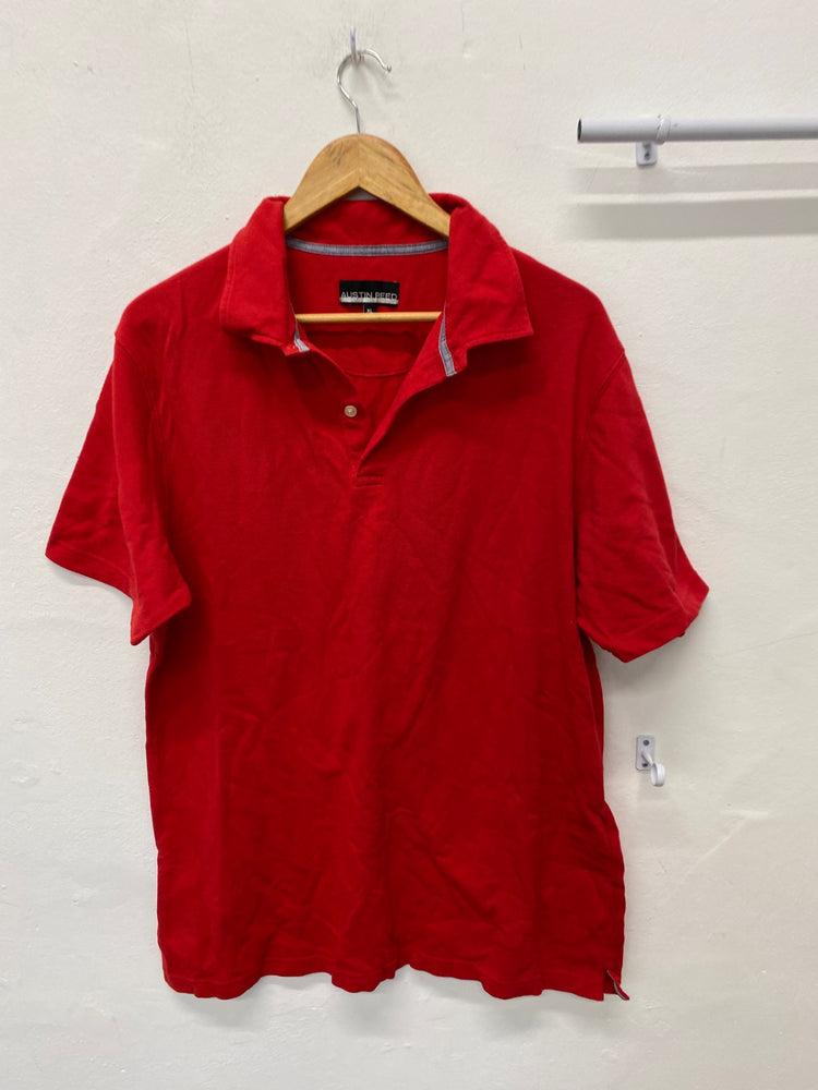 Fabulous Austin Reed Polo Shirt XL Red classic golf KM001