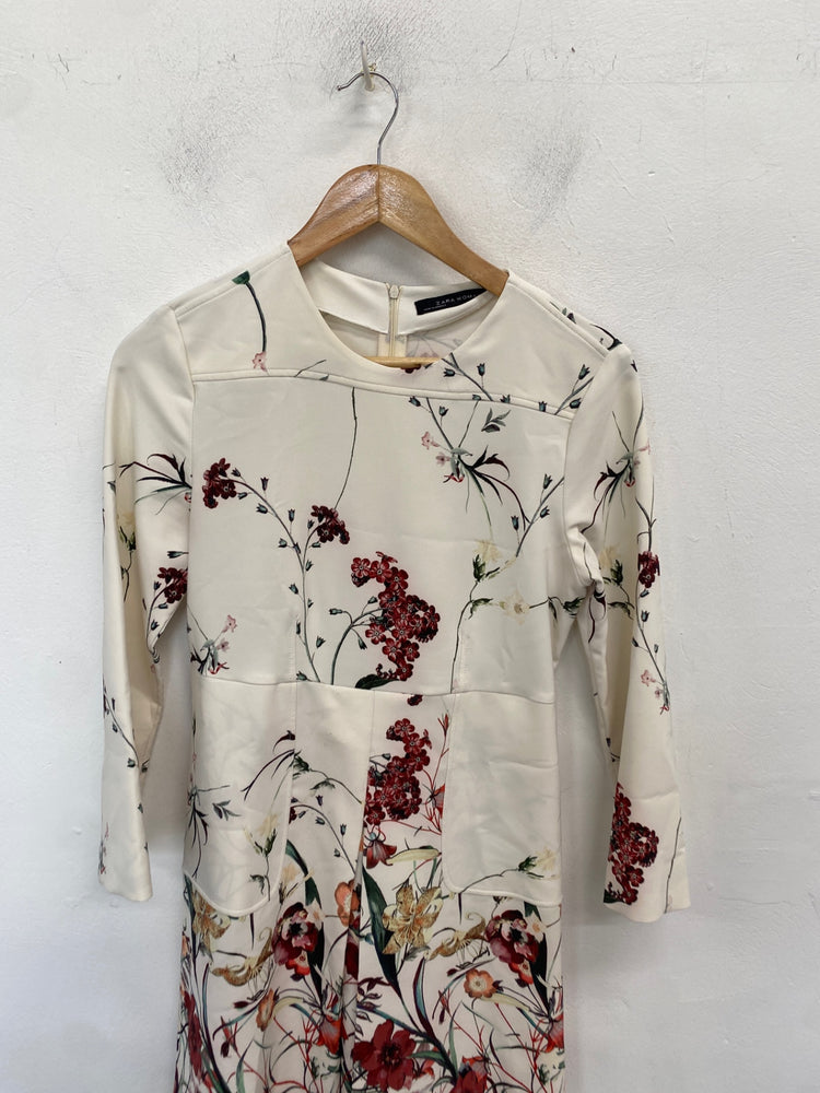 Fabulous Zara Dress M Floral Cream WLH01