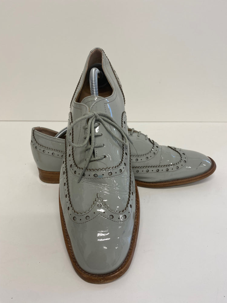 Fabulous Next Signature patent leather Brogues UK 9 Aqua Grey LK006