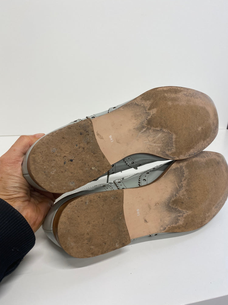 Fabulous Next Signature patent leather Brogues UK 9 Aqua Grey LK006