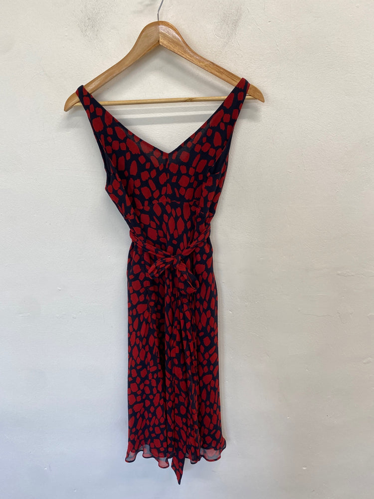 Fabulous HOBBS Dress UK 8 Red and Navy Blue wedding guest WLH01
