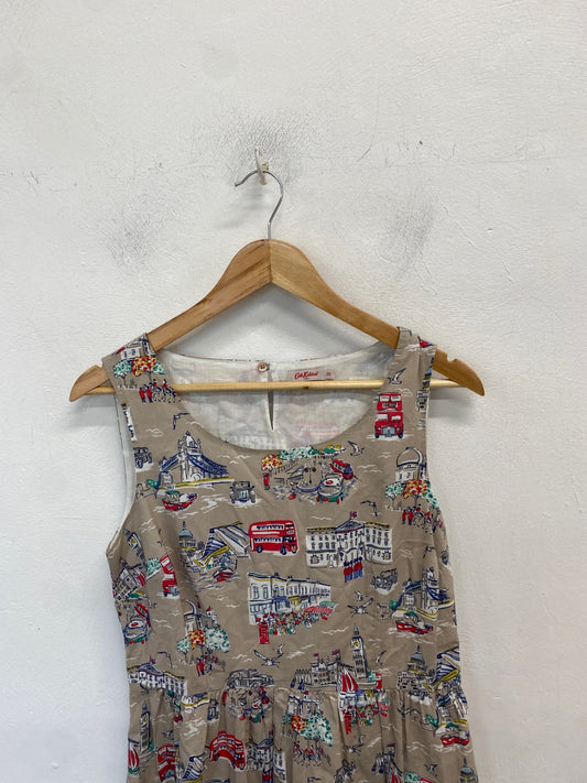 Fabulous Cath Kidston Dress UK 10 Beige midi summer WLH01