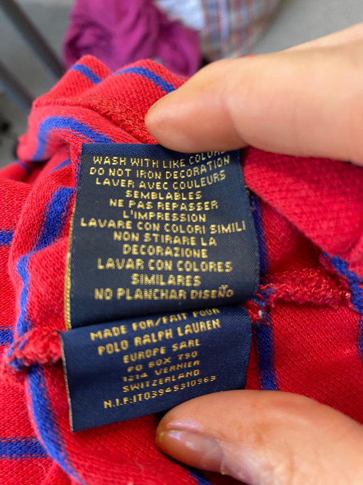 Fabulous Polo Jean Company Polo Shirt Ralp Lauren XXL Red with Blue Stripes KM001