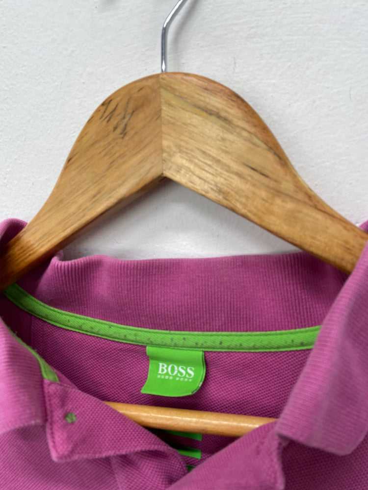 Fabulous BOSS Polo Shirt XL Pink classic fit cotton KM001