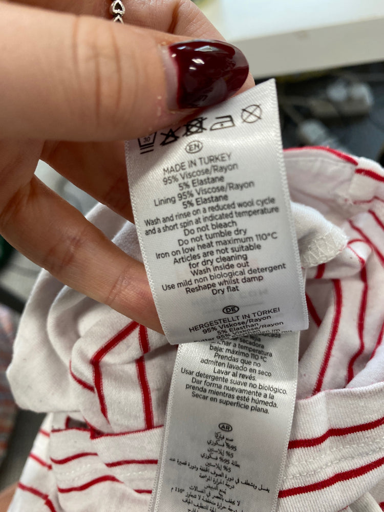 Fabulous Hobbs Top S White with Red Stripes WLH01