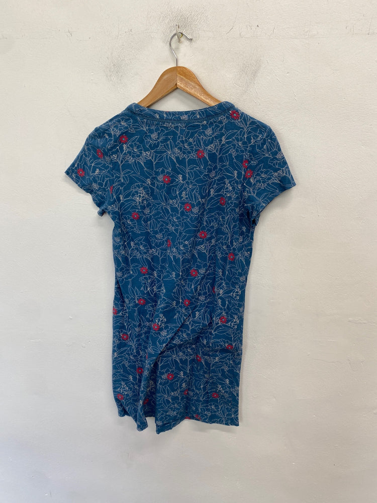 Fabulous White stuff Dress UK 10 Blue floral outline WLH01