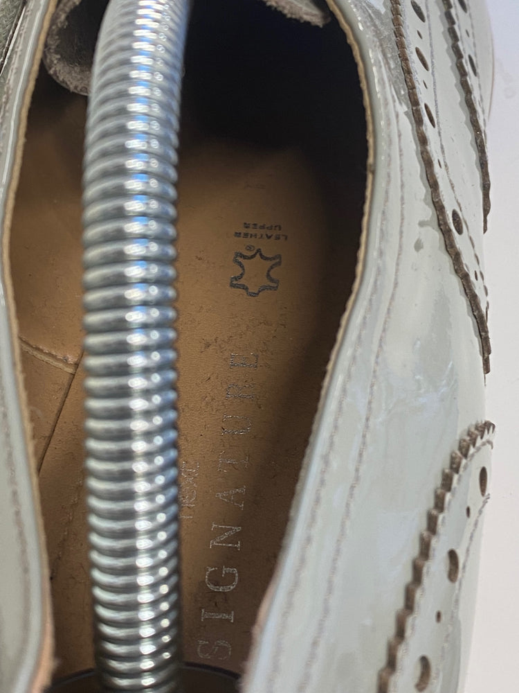 Fabulous Next Signature patent leather Brogues UK 9 Aqua Grey LK006