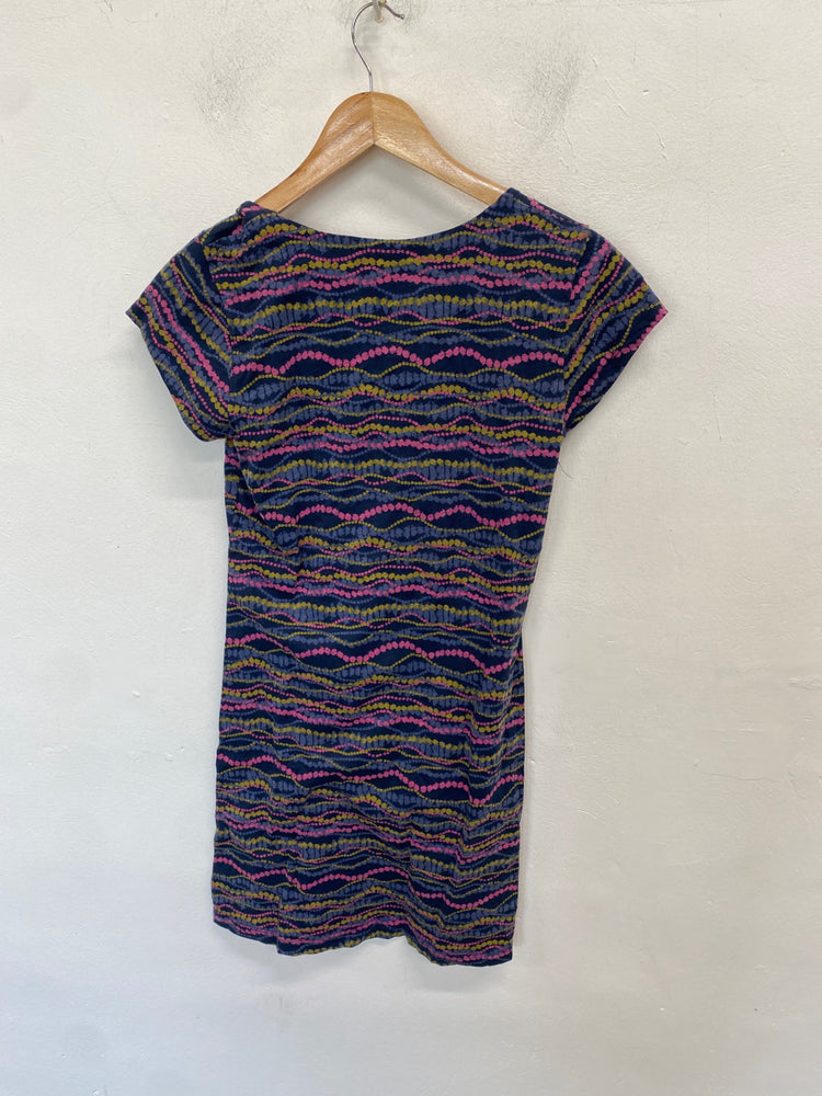 Fabulous Mistral Dress UK 10 Navy Blue with Multicolor Patterns WLH01