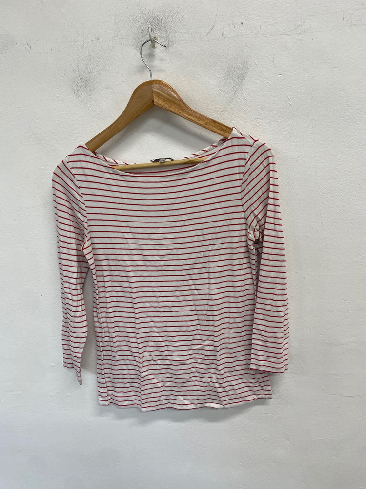 Fabulous Hobbs Top S White with Red Stripes WLH01