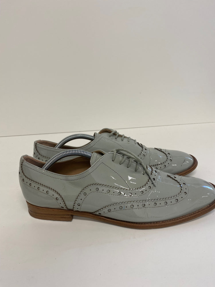 Fabulous Next Signature patent leather Brogues UK 9 Aqua Grey LK006