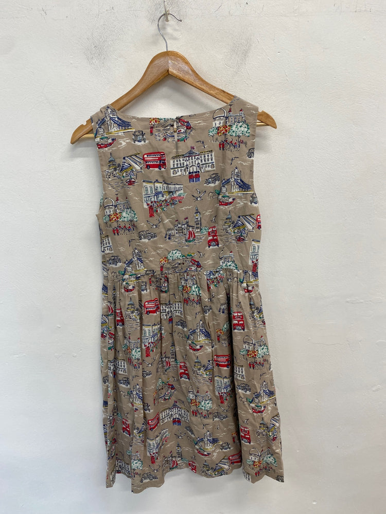 Fabulous Cath Kidston Dress UK 10 Beige midi summer WLH01