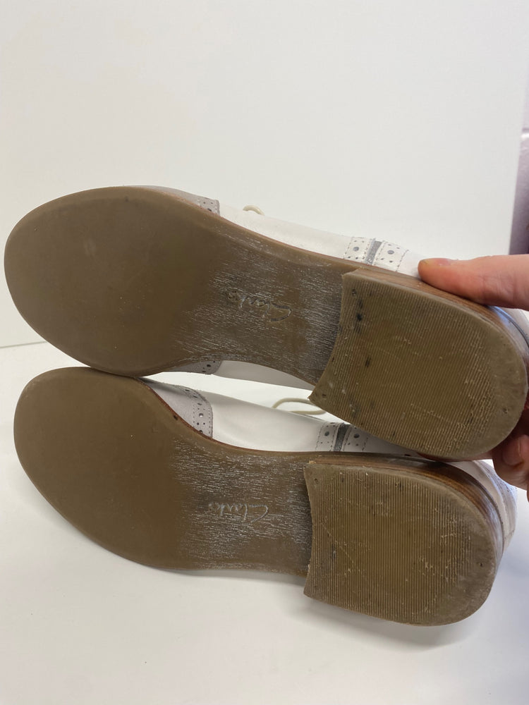 Fabulous Next Softwear leather Brogue UK 8 D Grey and White Glitter LK006