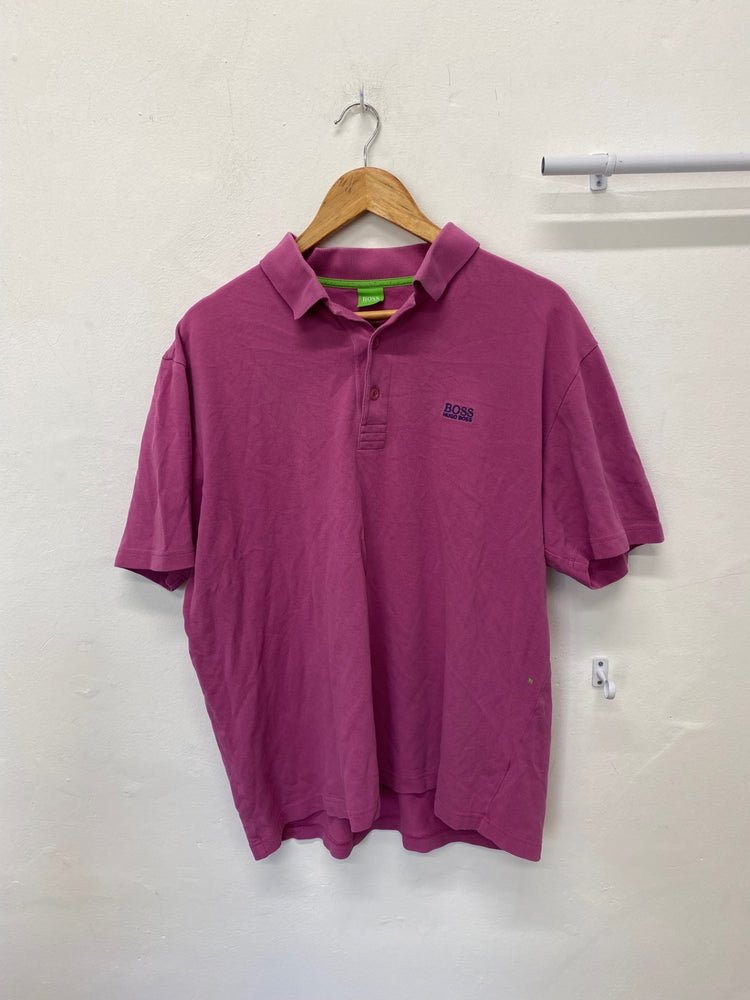 Fabulous BOSS Polo Shirt XL Pink classic fit cotton KM001