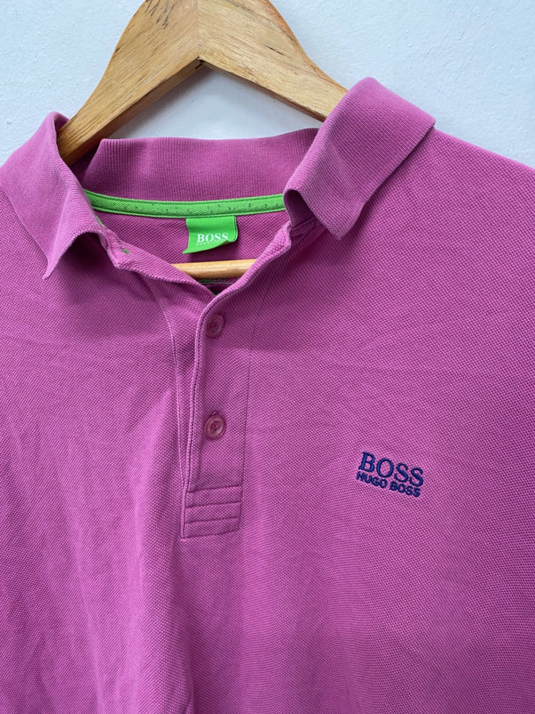 Fabulous BOSS Polo Shirt XL Pink classic fit cotton KM001